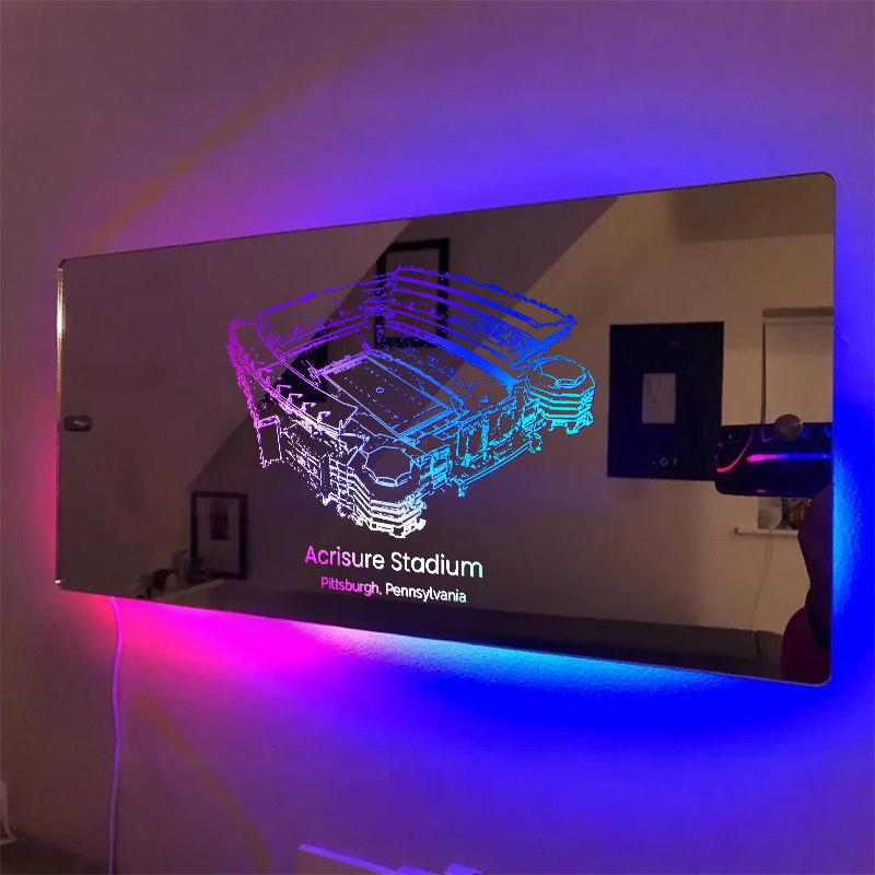 Acrisure Stadium Mirror Light-Gifts For Sports Lovers、Pittsburgh Steelers (NFL)、University of Pittsburgh Panthers (NCAA)