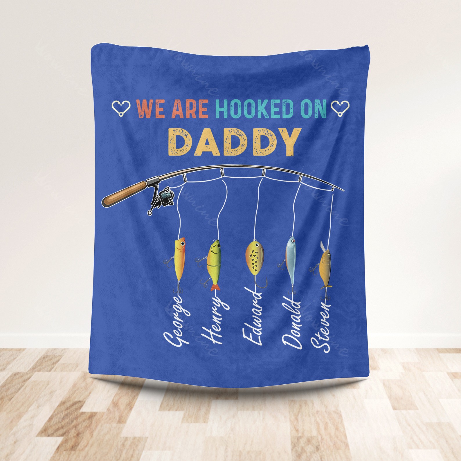 Hooked on Daddy: A Fishing - themed Tribute Blanket