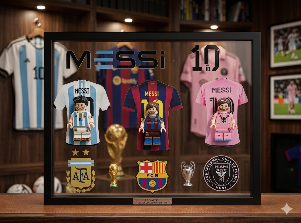 Lionel Messi 3D Mini Jersey & Figure Display Case | Collector's Edition