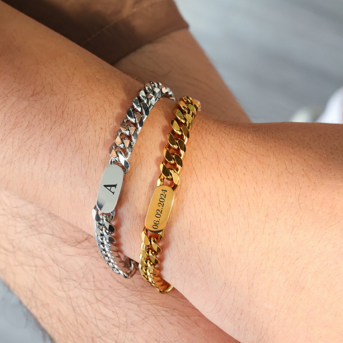 Custom Name Bracelet For Dad,Boyfriend,Friend