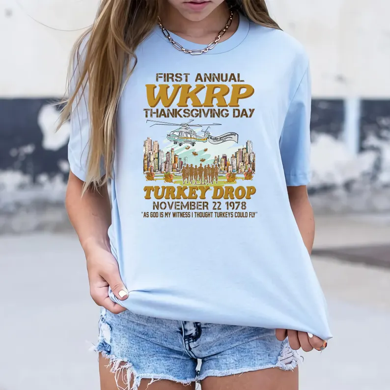First Annual WKRP Thanksgiving Day Turkey Drop Les Nessman Shirt