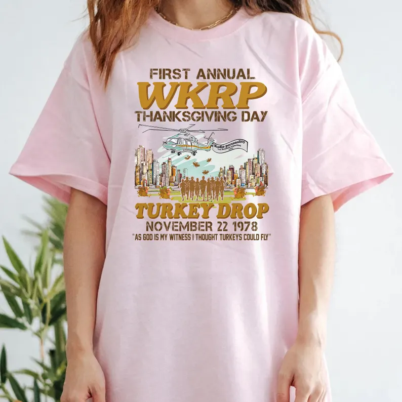 First Annual WKRP Thanksgiving Day Turkey Drop Les Nessman Shirt