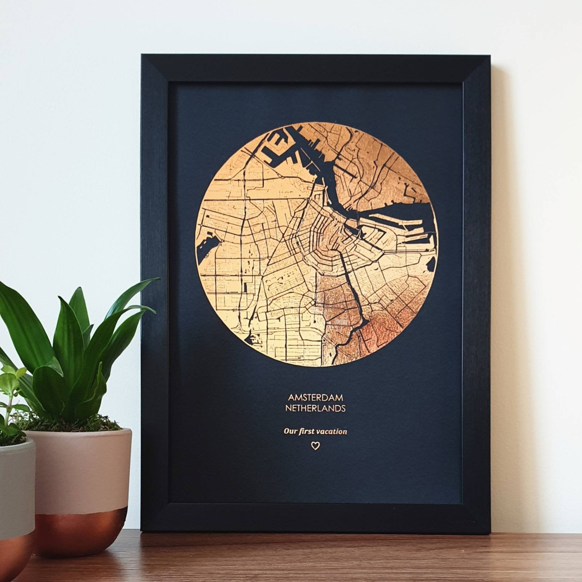 Custom Foil Map Print