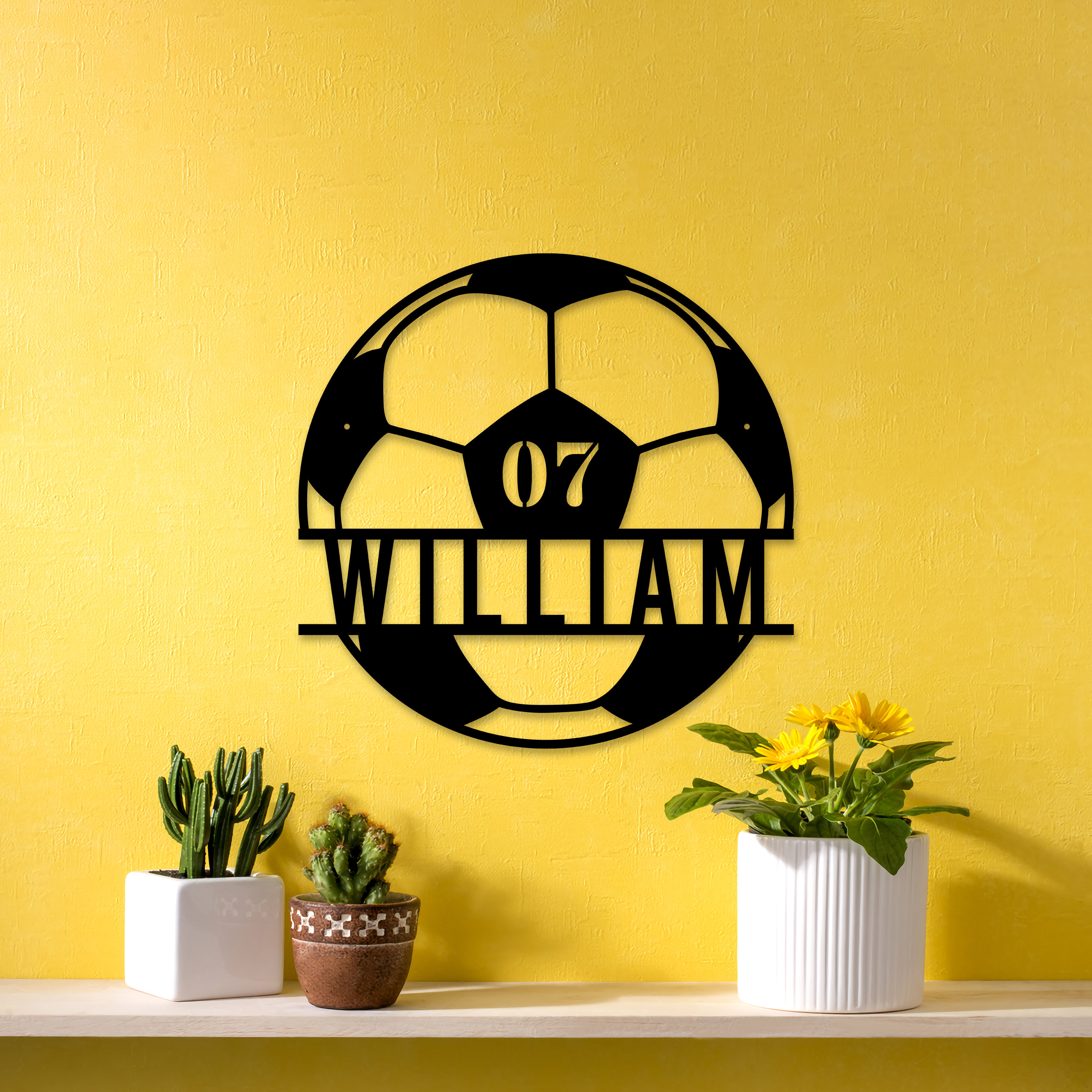 Personalized Soccer Monogram Sign With Led Lights