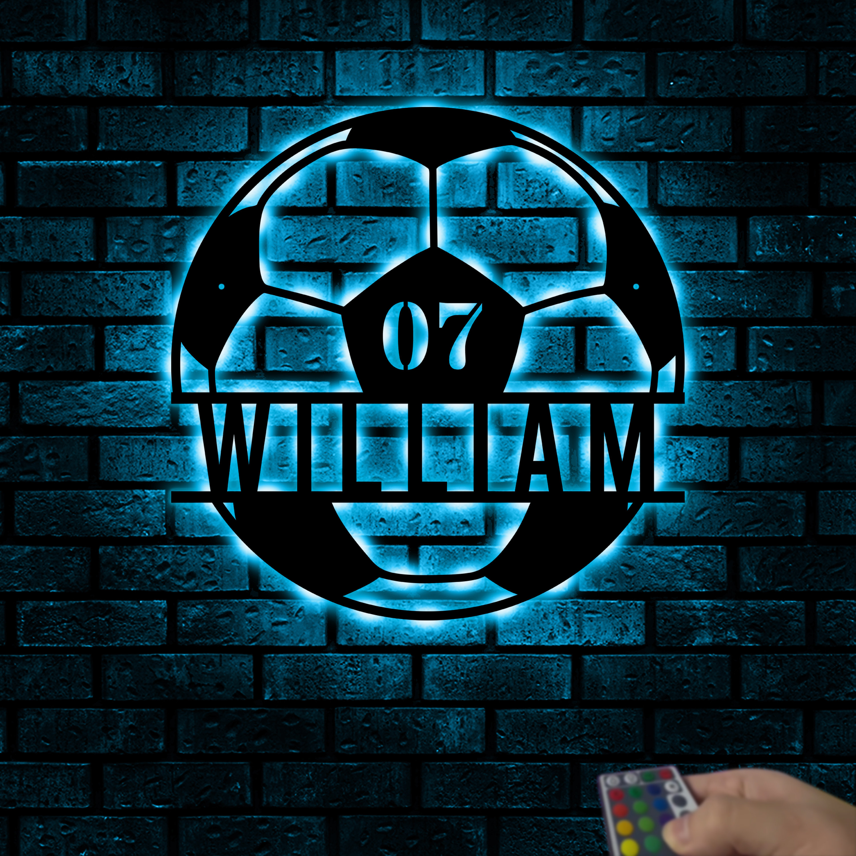 Personalized Soccer Monogram Sign With Led Lights