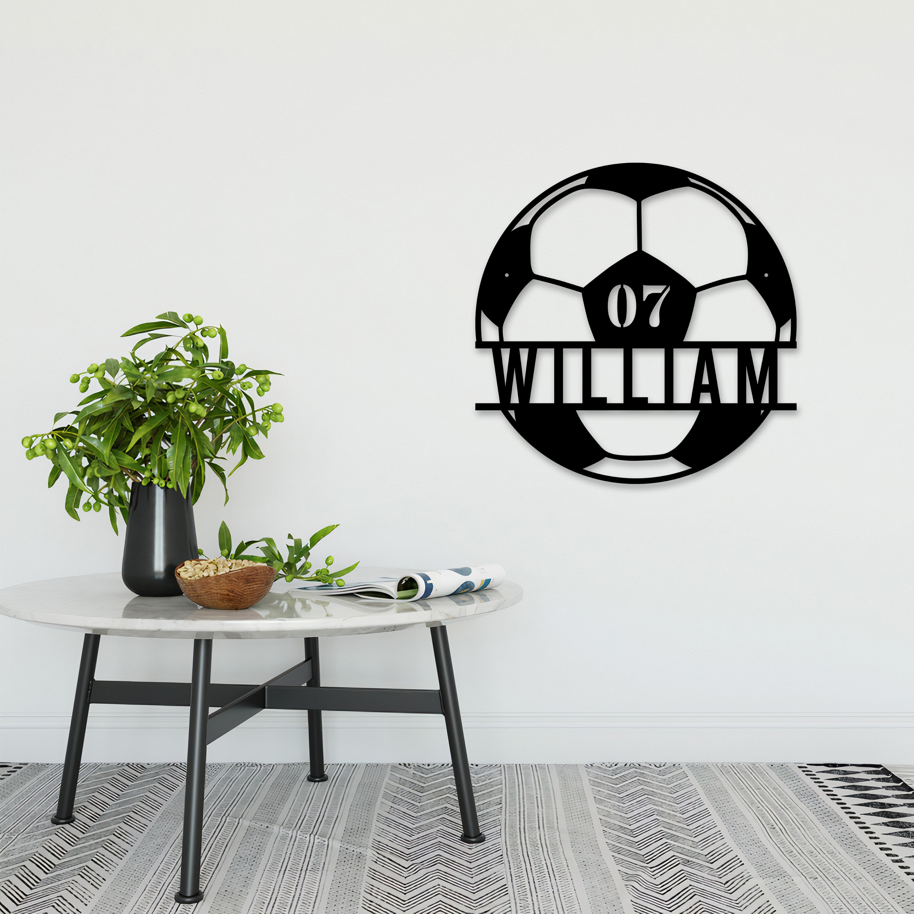 Personalized Soccer Monogram Sign With Led Lights