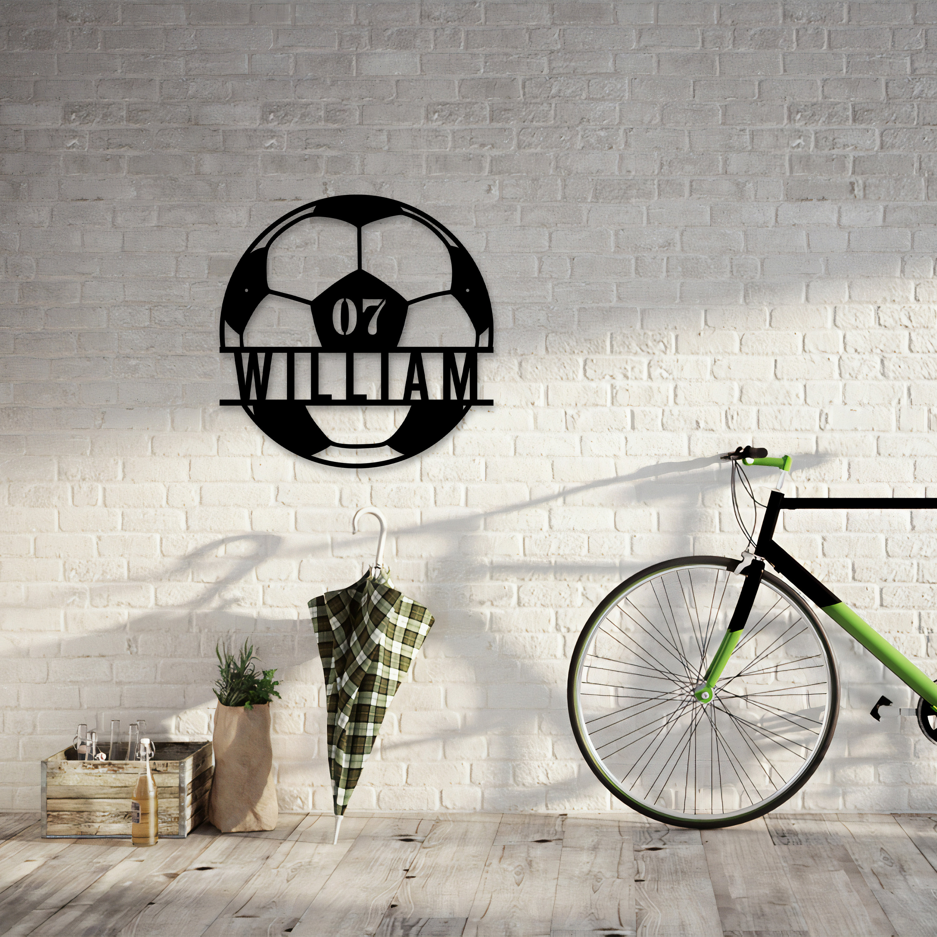 Personalized Soccer Monogram Sign With Led Lights