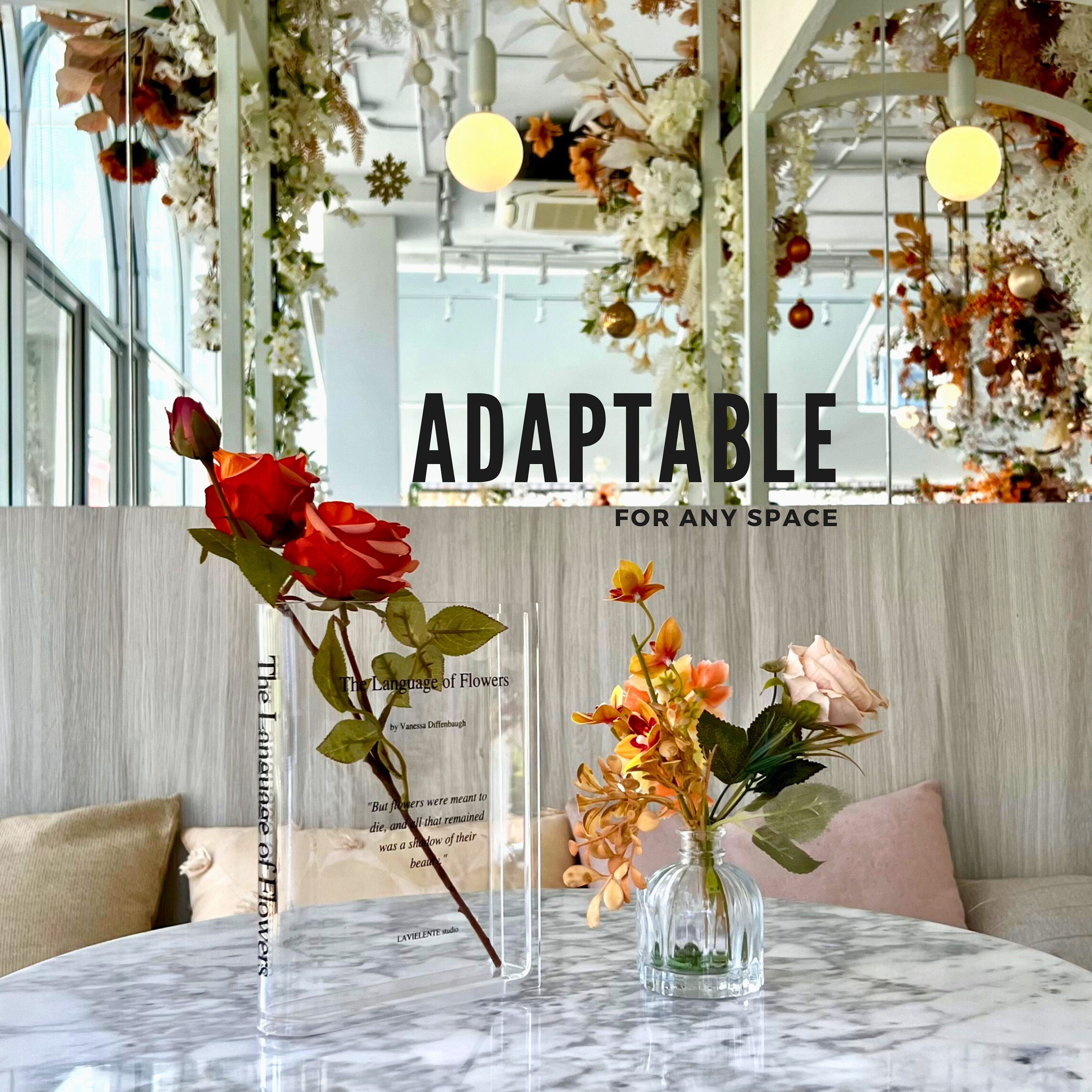 Acrylic Book Vase Custom Bookshelf Decor Special Gift