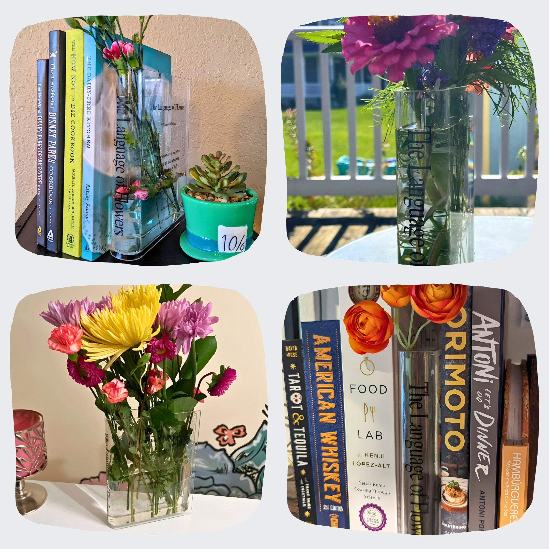 Acrylic Book Vase Custom Bookshelf Decor Special Gift