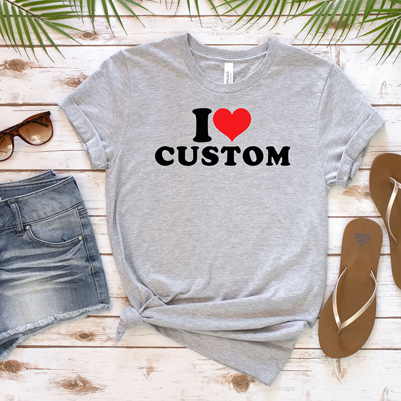 I Love Custom Name Shirt