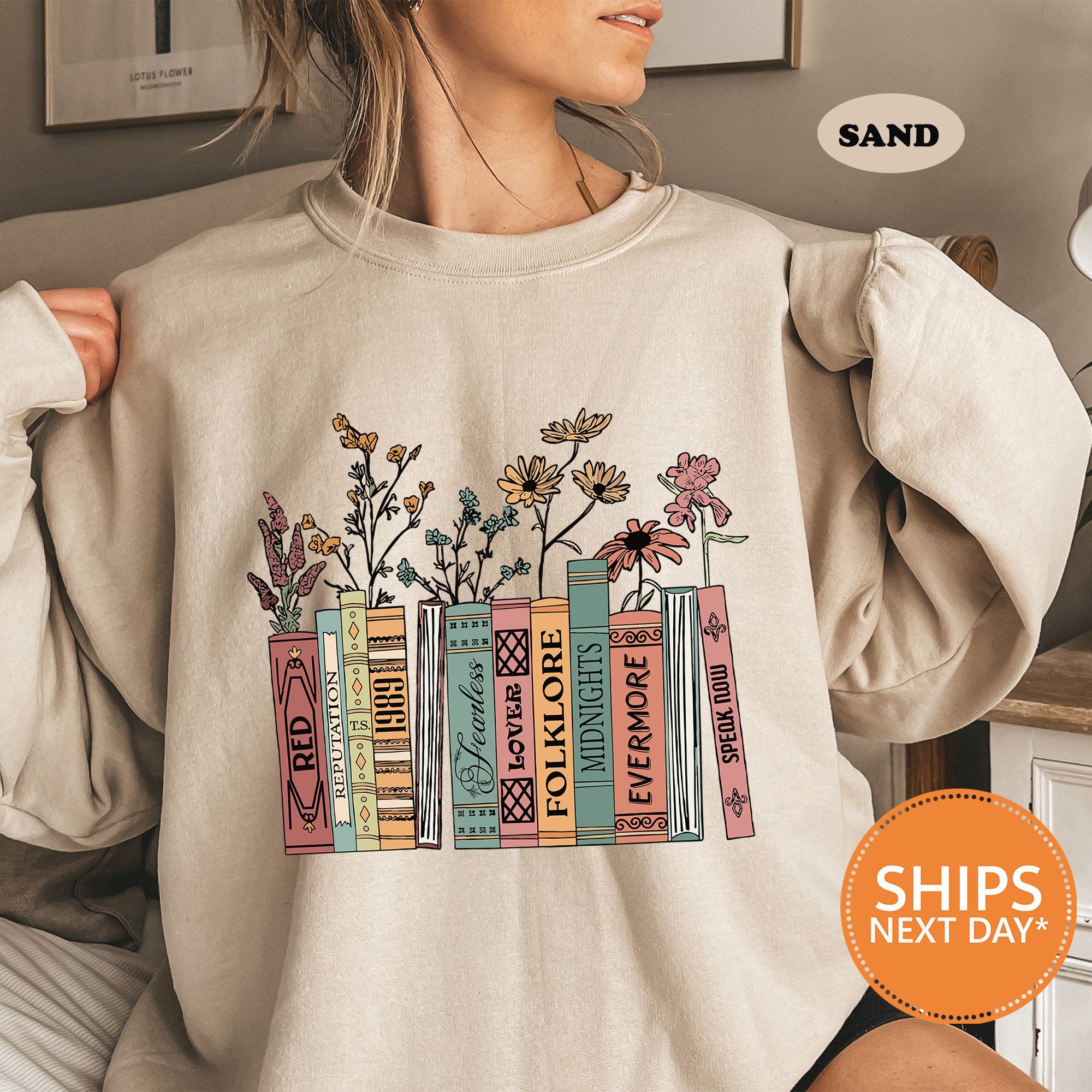 Albums As Books Sweatshirt | Trendy Aesthetic For Book Lovers Crewneck