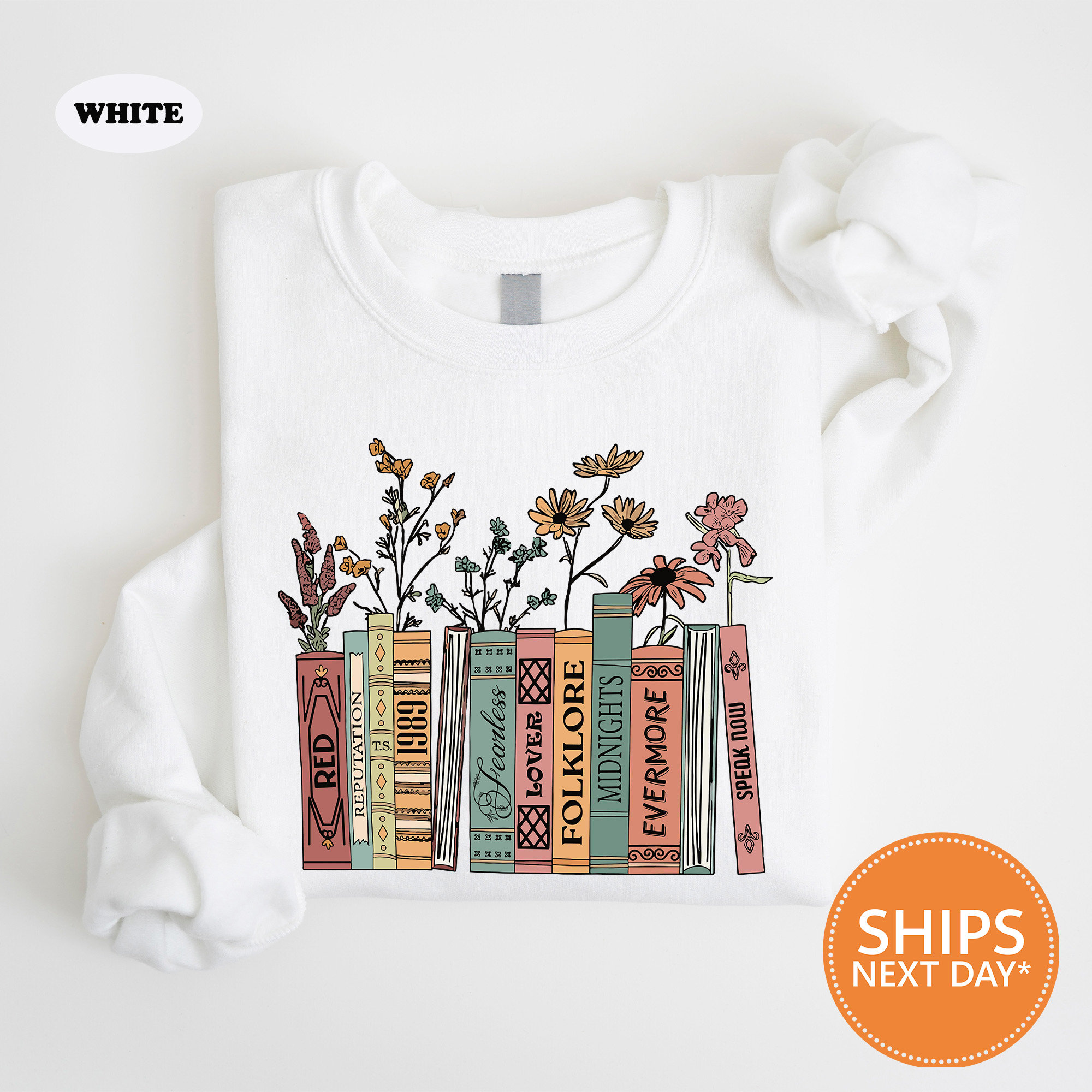 Albums As Books Sweatshirt | Trendy Aesthetic For Book Lovers Crewneck