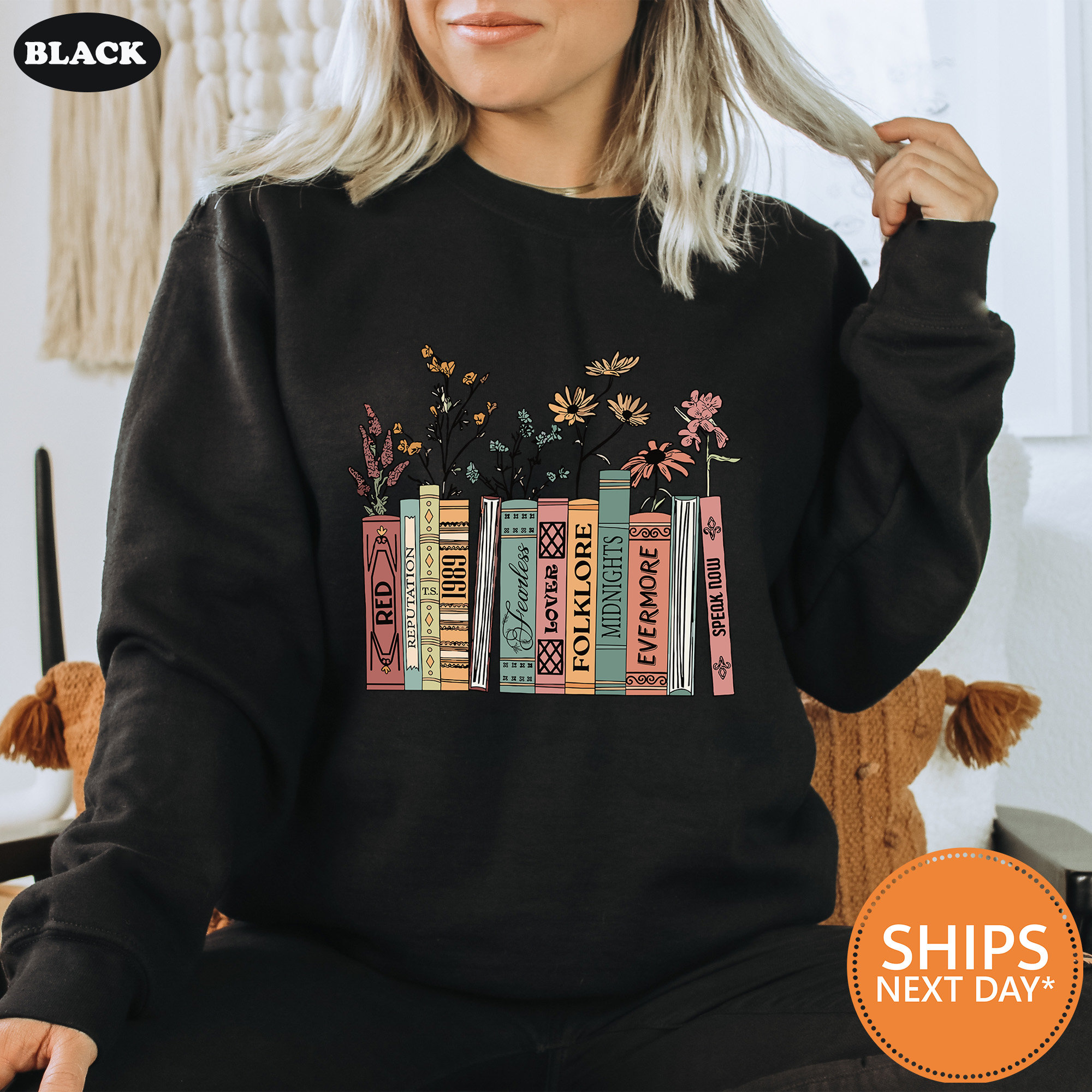 Albums As Books Sweatshirt | Trendy Aesthetic For Book Lovers Crewneck