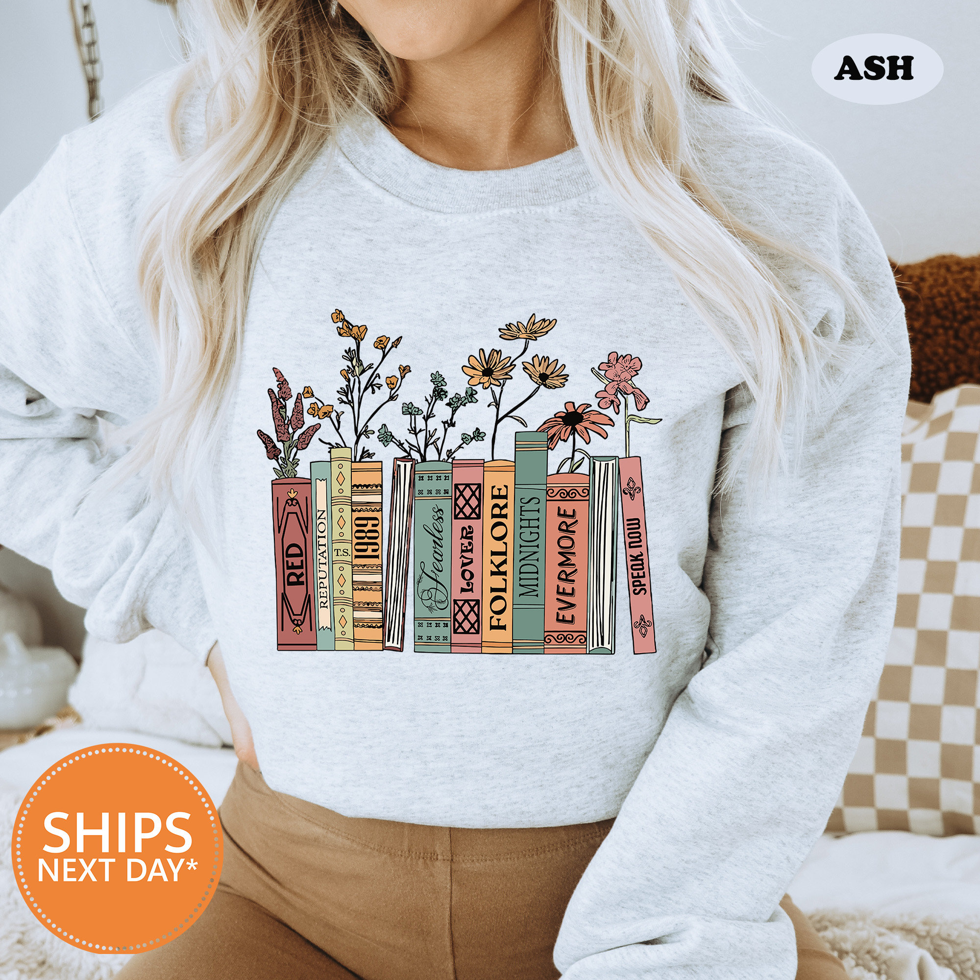 Albums As Books Sweatshirt | Trendy Aesthetic For Book Lovers Crewneck