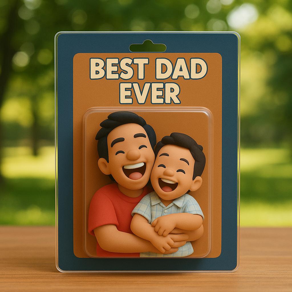 Personalized Custom Photo Dad And Kids Action Figure Acrylic Block