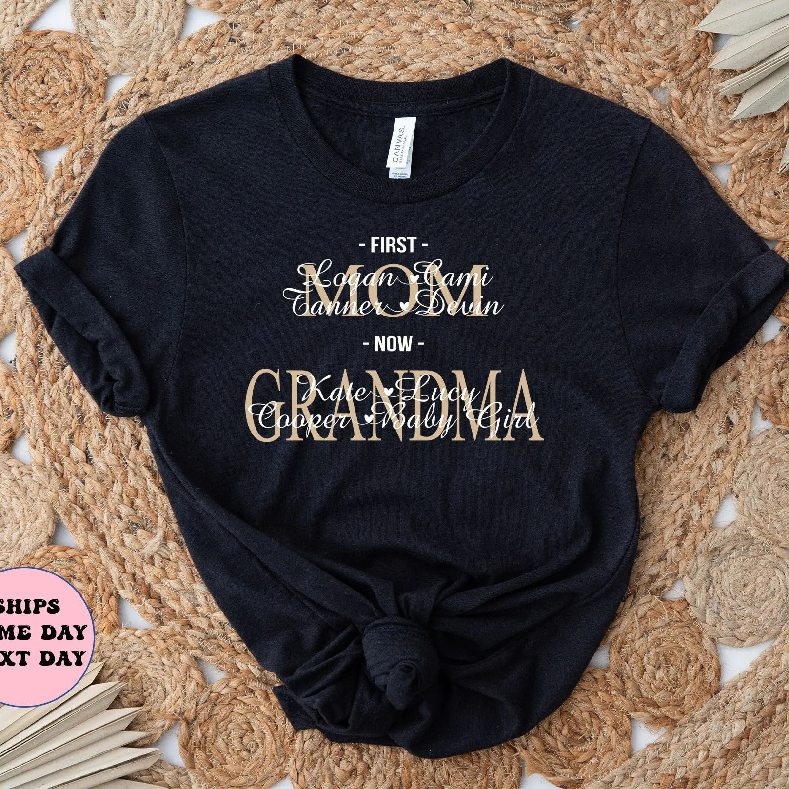Personalized First Mom Now Grandma Shirt Mom With Kids Names Sweatshirt