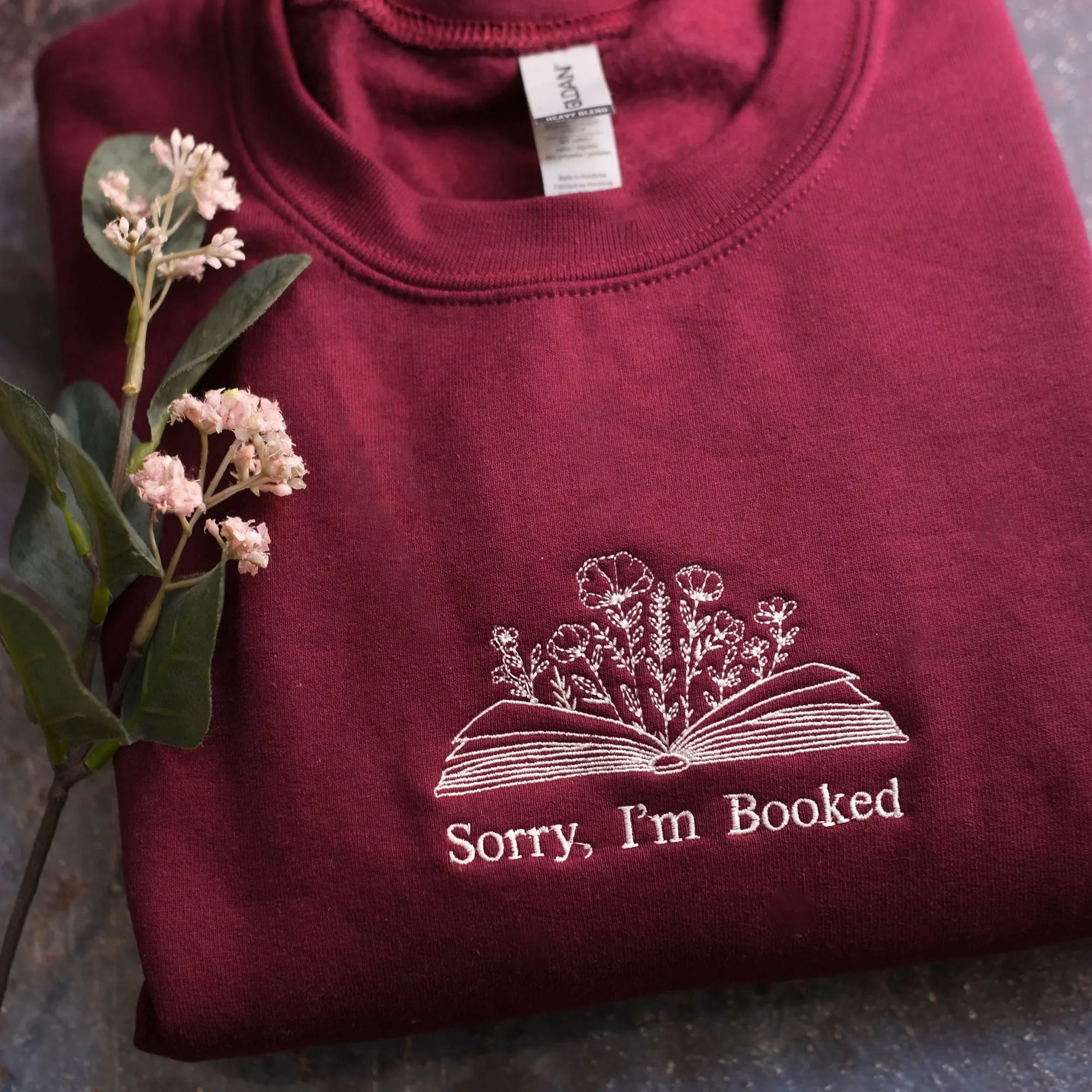 Embroider Albums As Books Sweatshirt | Trendy Aesthetic For Book Lovers Crewneck