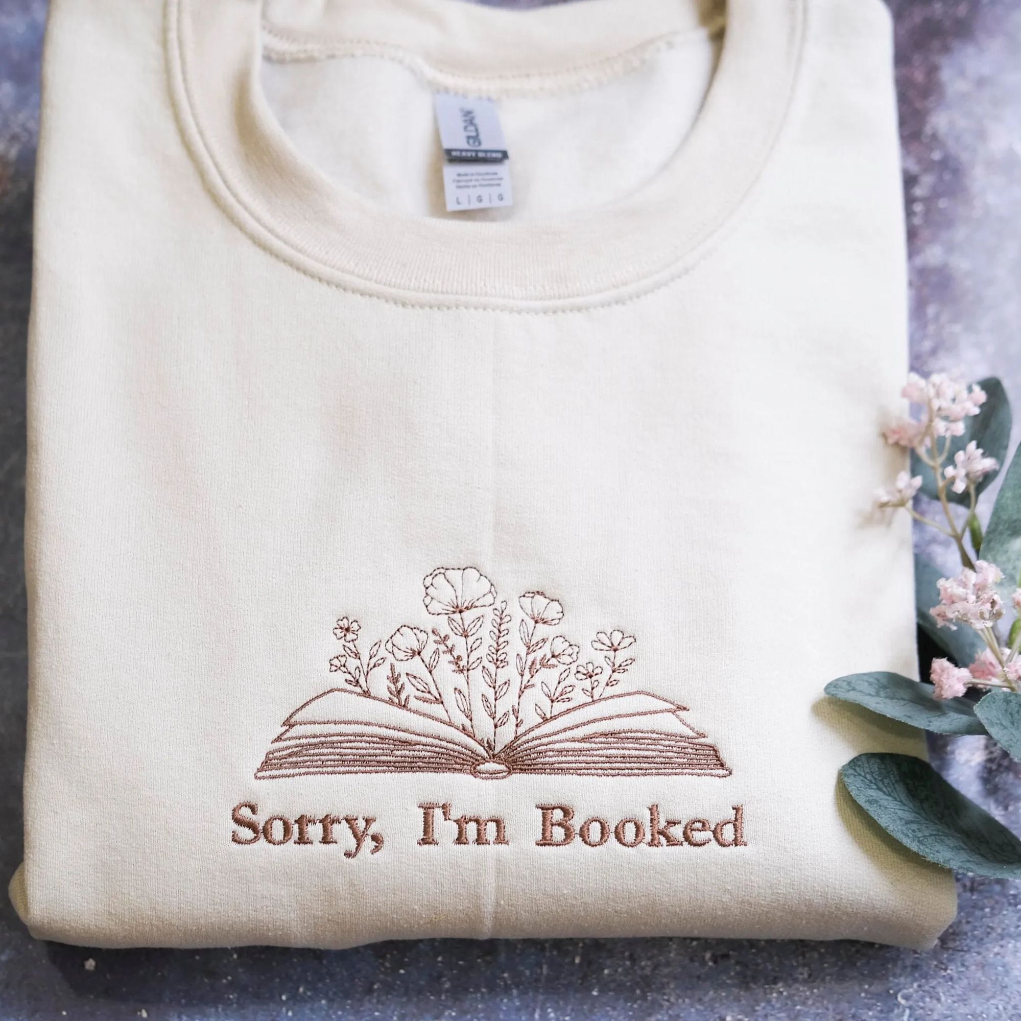 Embroider Albums As Books Sweatshirt | Trendy Aesthetic For Book Lovers Crewneck