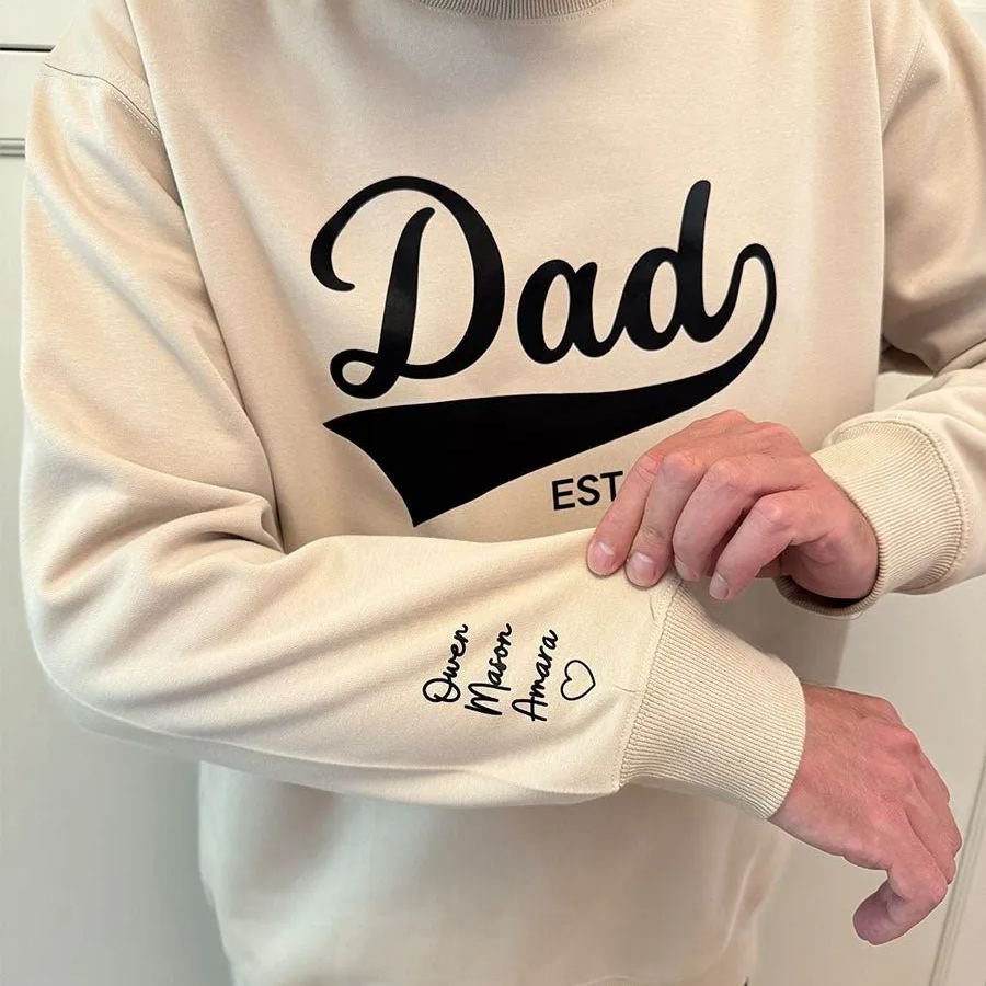 Personalized Dad T-shirt/Sweatshirt/Hoodie with Kids Name on sleeve-Custom Gifts-Choose any Year - Oneonlycustom