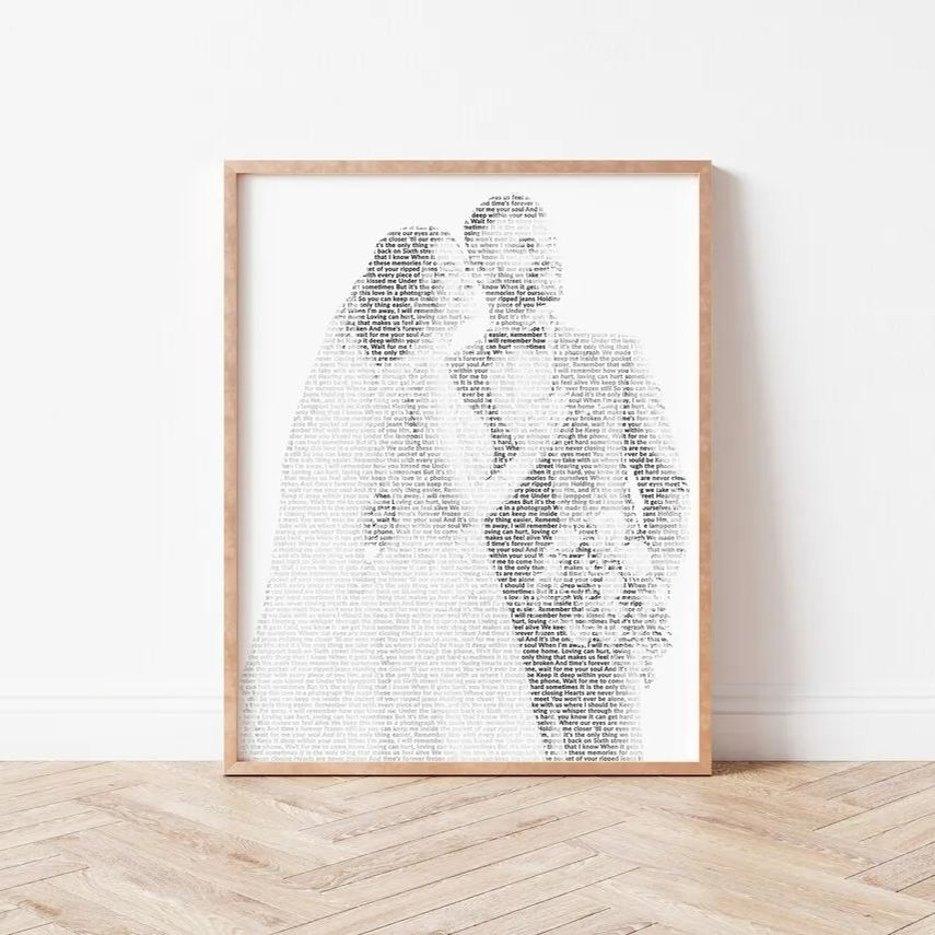 Portrait Lyrics Photo Frame Anniversary Gift