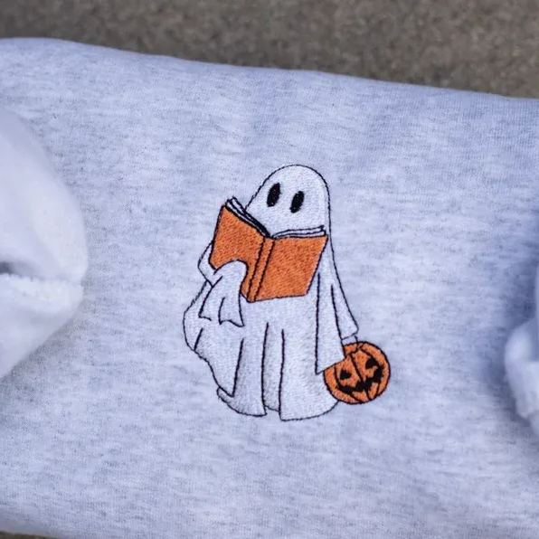 [Copy]Embroidered Halloween Boo Sweatshirt