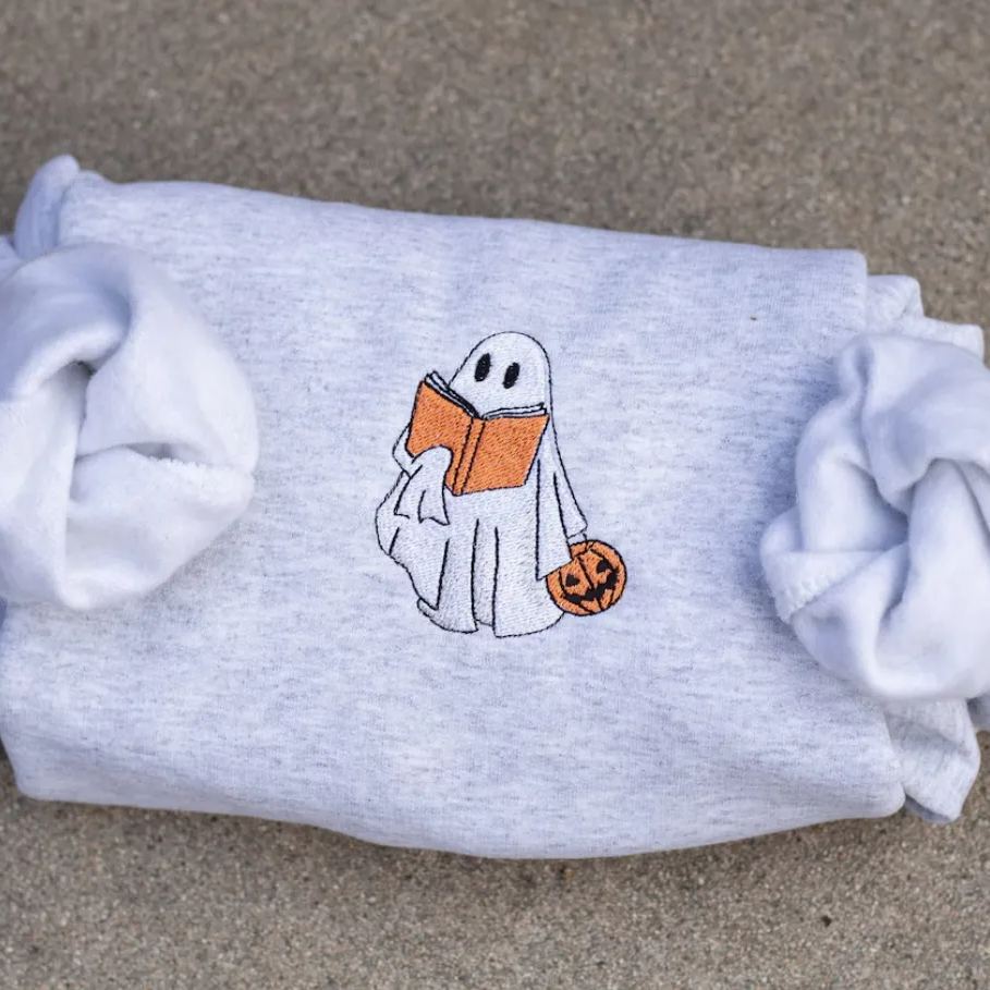 [Copy]Embroidered Halloween Boo Sweatshirt