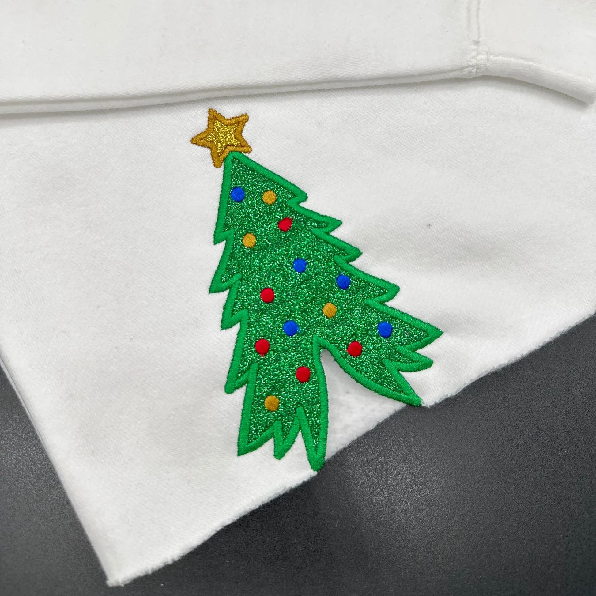 [Copy]Christmas Tree Glitter Side Bow Sweatshirt
