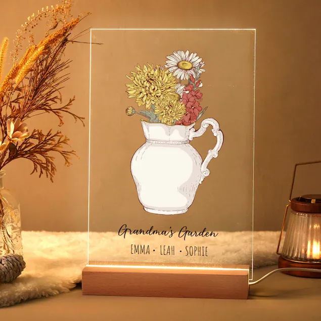 Birthday flower bouquet decoration led lights