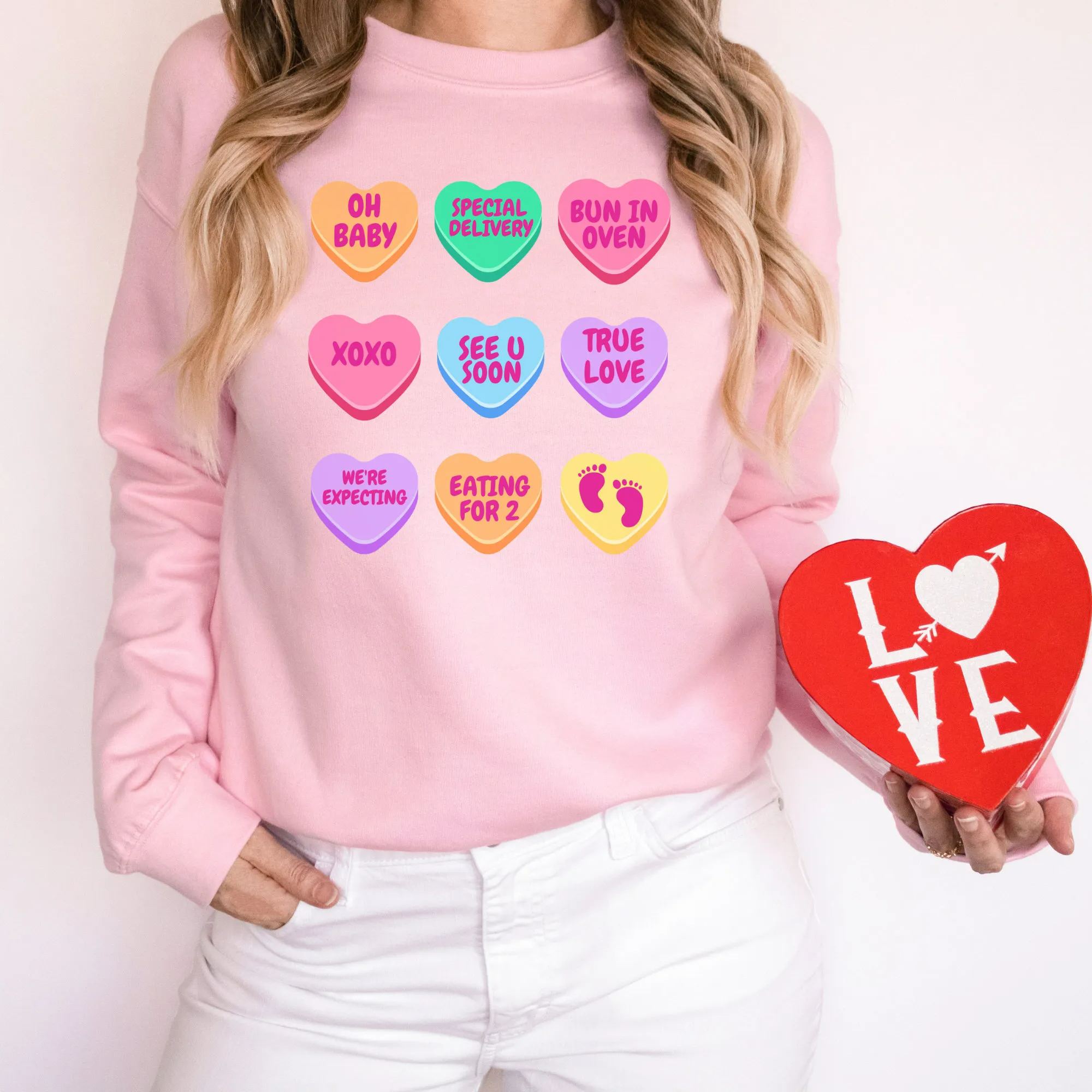 Valentine's Day Pregnancy Announcement Sweatshirt