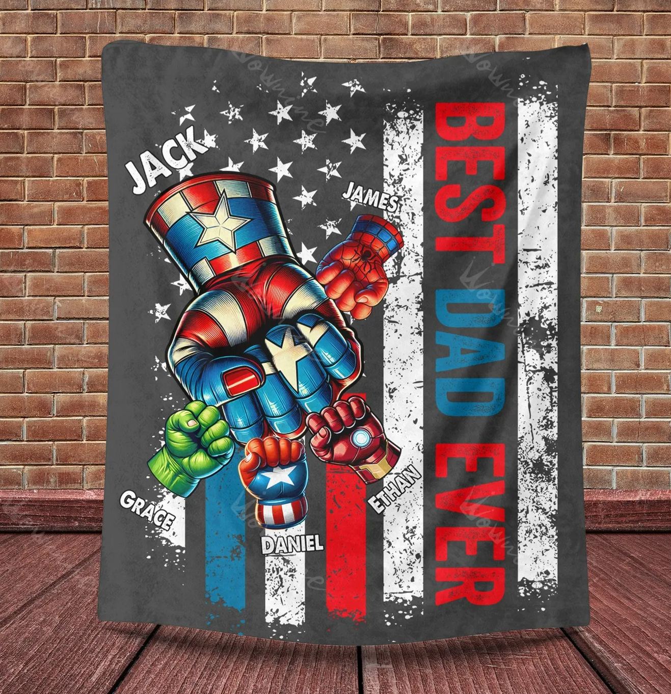 BEST DADMAN EVER Front Side Custom Blanket