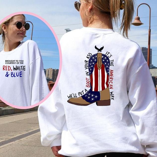 “American Pride Boot” Patriotic Cowboy Tee