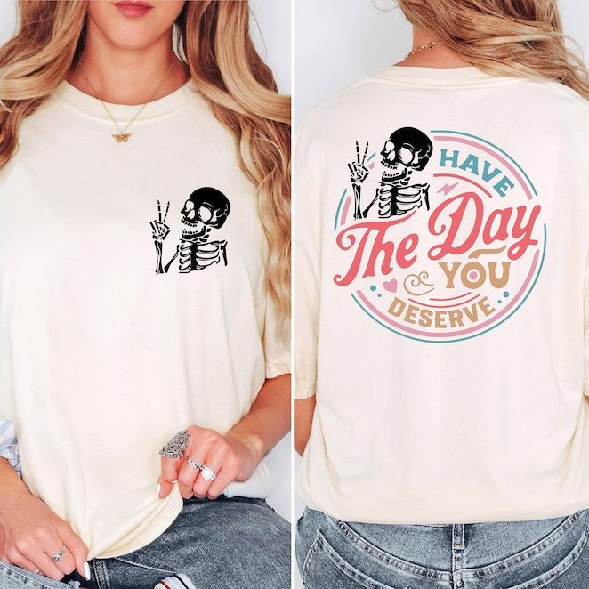 “Dark & Dawn” Sarcastic Skull Positive Tee