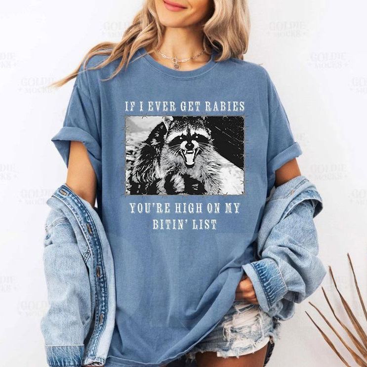“Rabies Raccoon” Dark Humor Graphic Tee