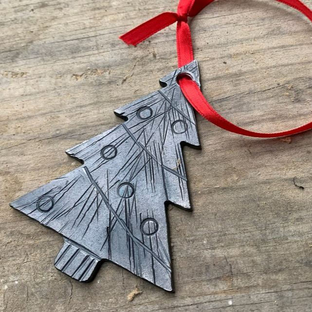 Custom Blacksmith Forged Christmas Tree Ornament.