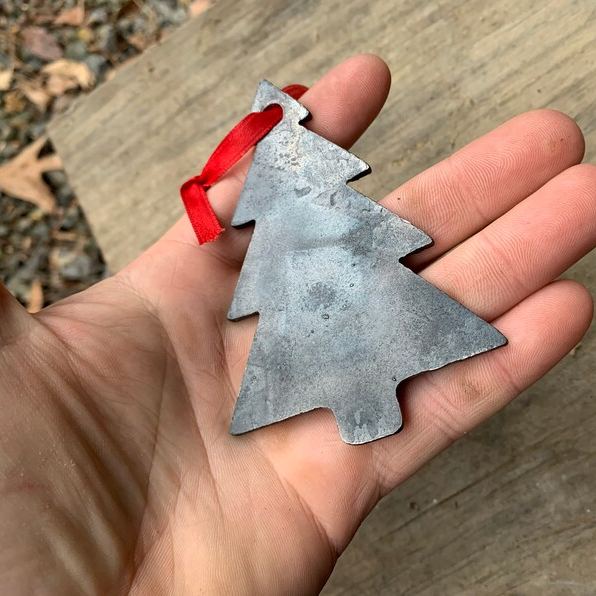 Custom Blacksmith Forged Christmas Tree Ornament.