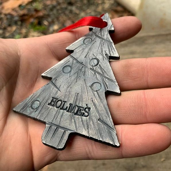 Custom Blacksmith Forged Christmas Tree Ornament.