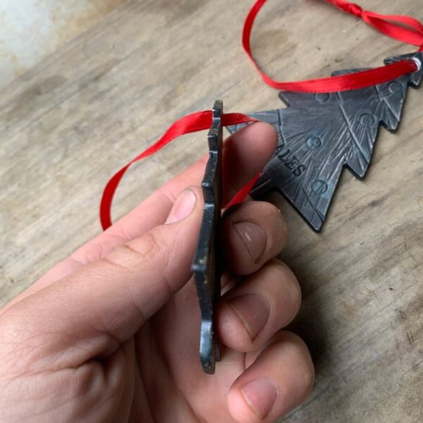 Custom Blacksmith Forged Christmas Tree Ornament.