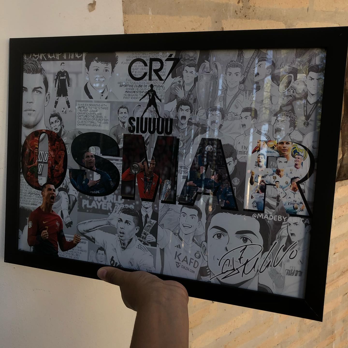 Personalized CR7 Name Frame – Custom Football Fan Wall Art Gift
