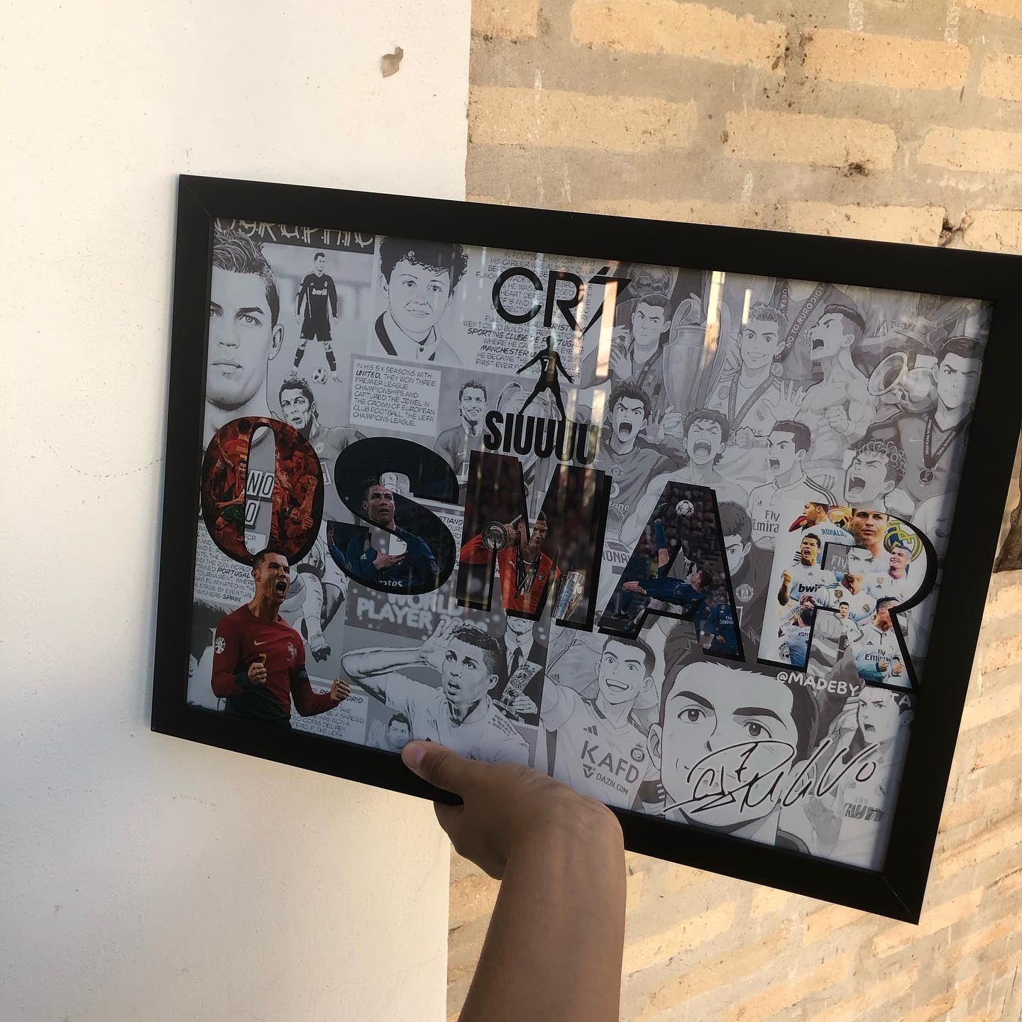 Personalized CR7 Name Frame – Custom Football Fan Wall Art Gift