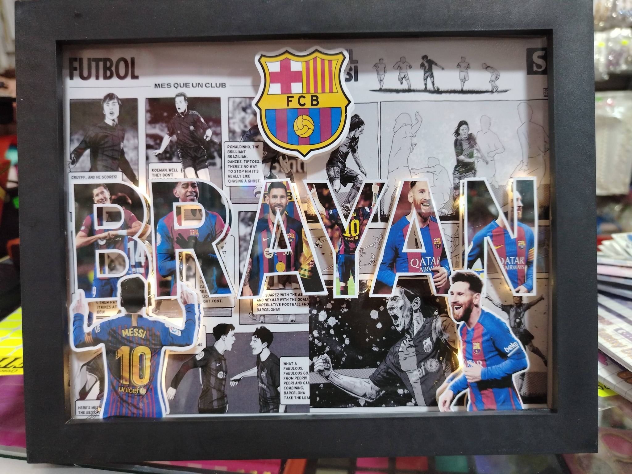Personalized Messi Barcelona Name Plaque – Custom Football Fan Gift