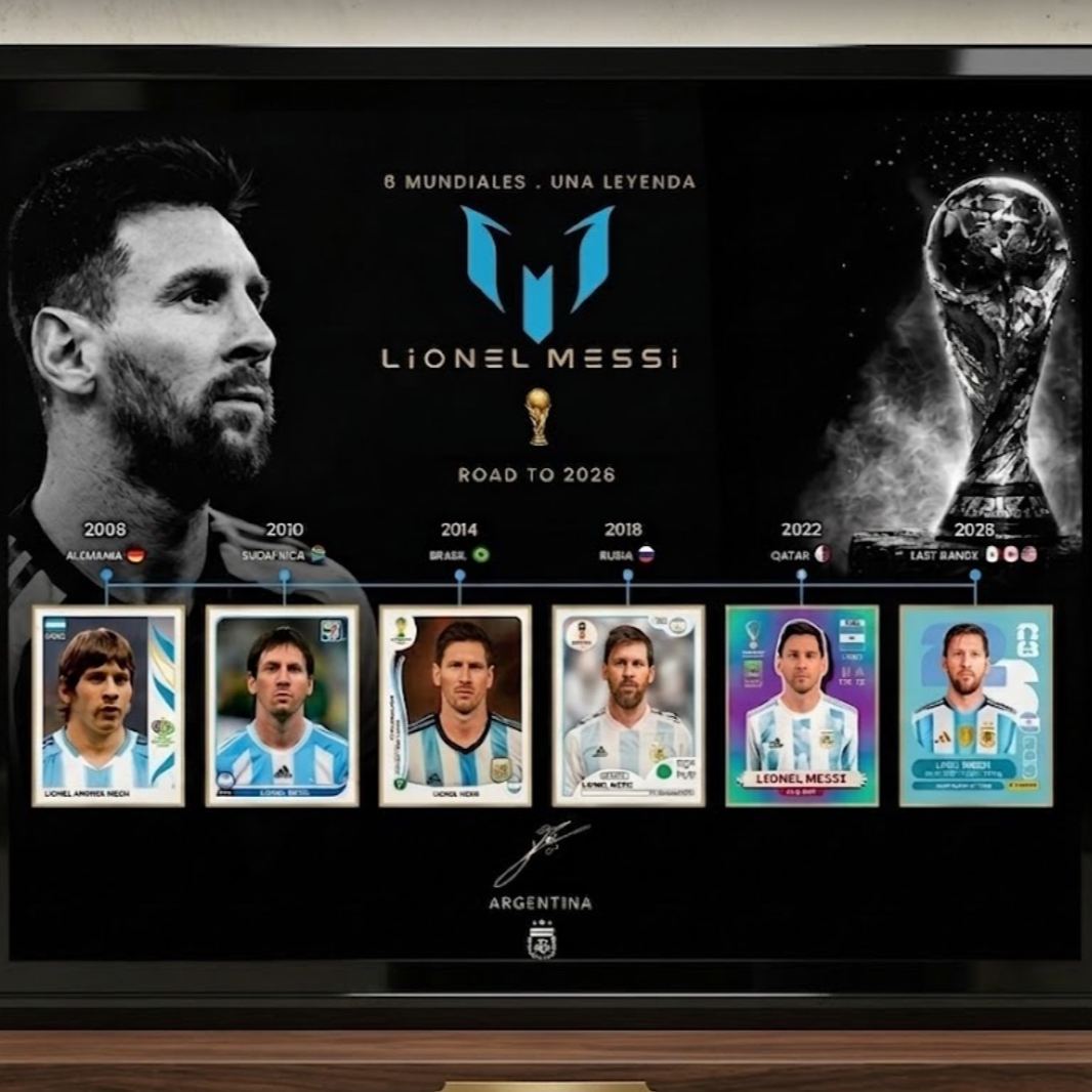 Lionel Messi "Una Leyenda" Luxury Frame – 6x World Cup Career Evolution Frame (2006-2026)