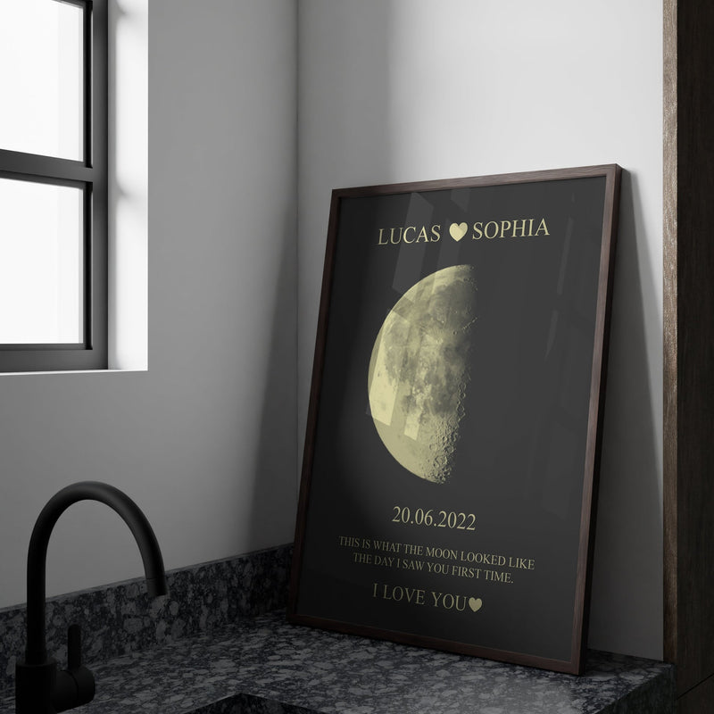 Custom Moon Phase With Custom Text & Date - Commemorative Gift