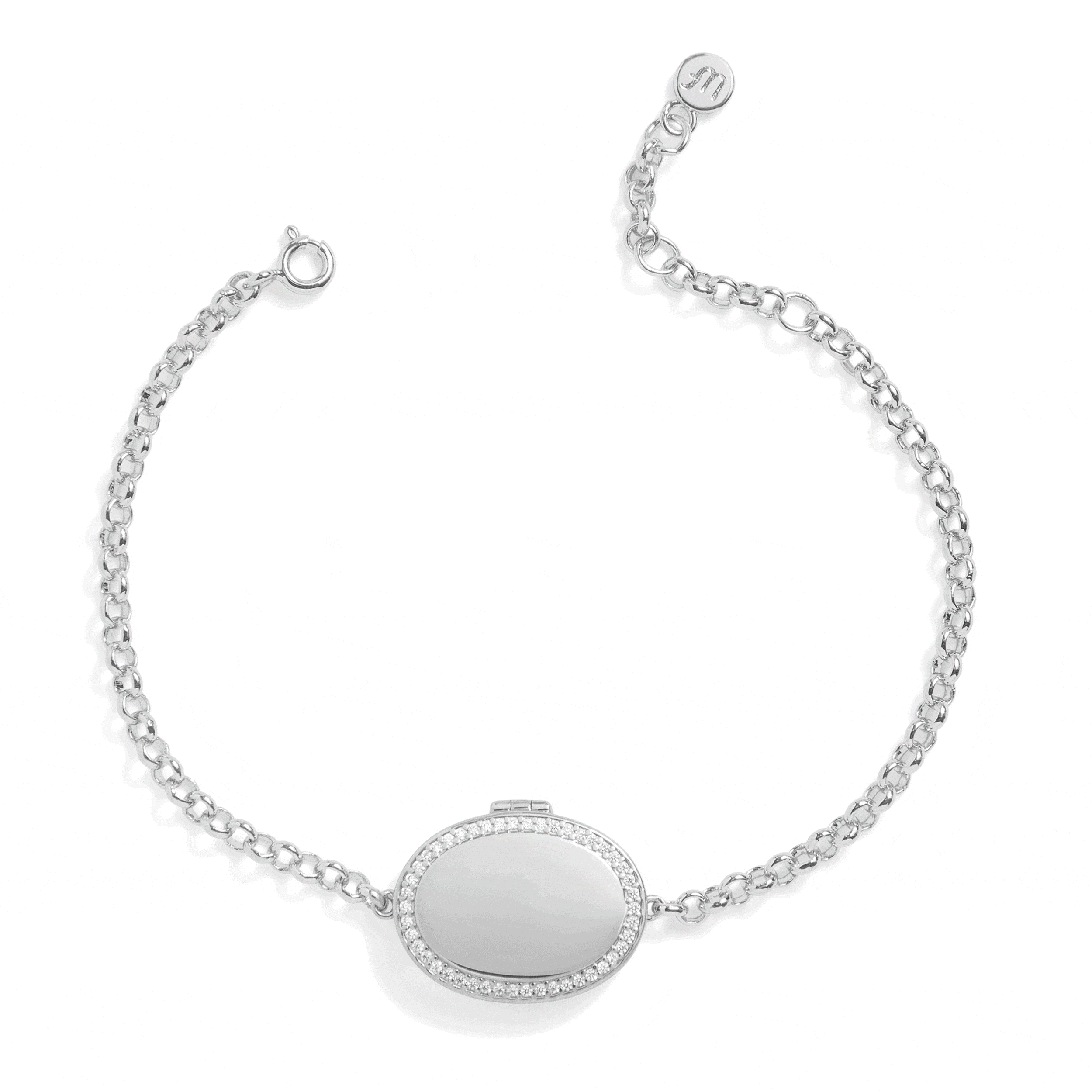 Personalized Oval Locket Bracelet