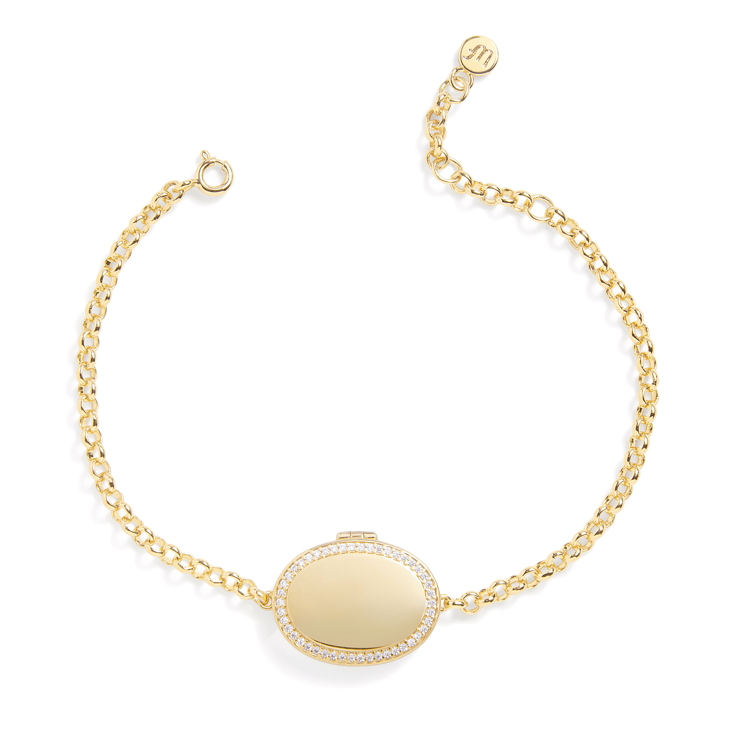 Personalized Oval Locket Bracelet