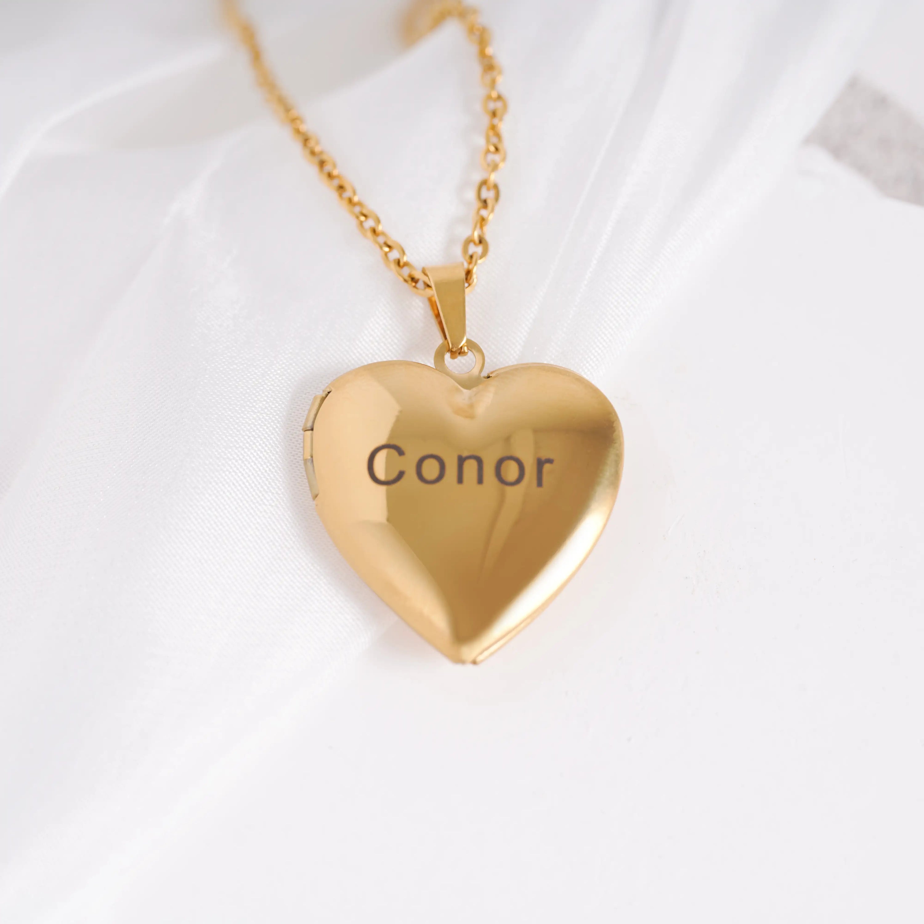 Custom Pet Portrait Locket Heart Necklace