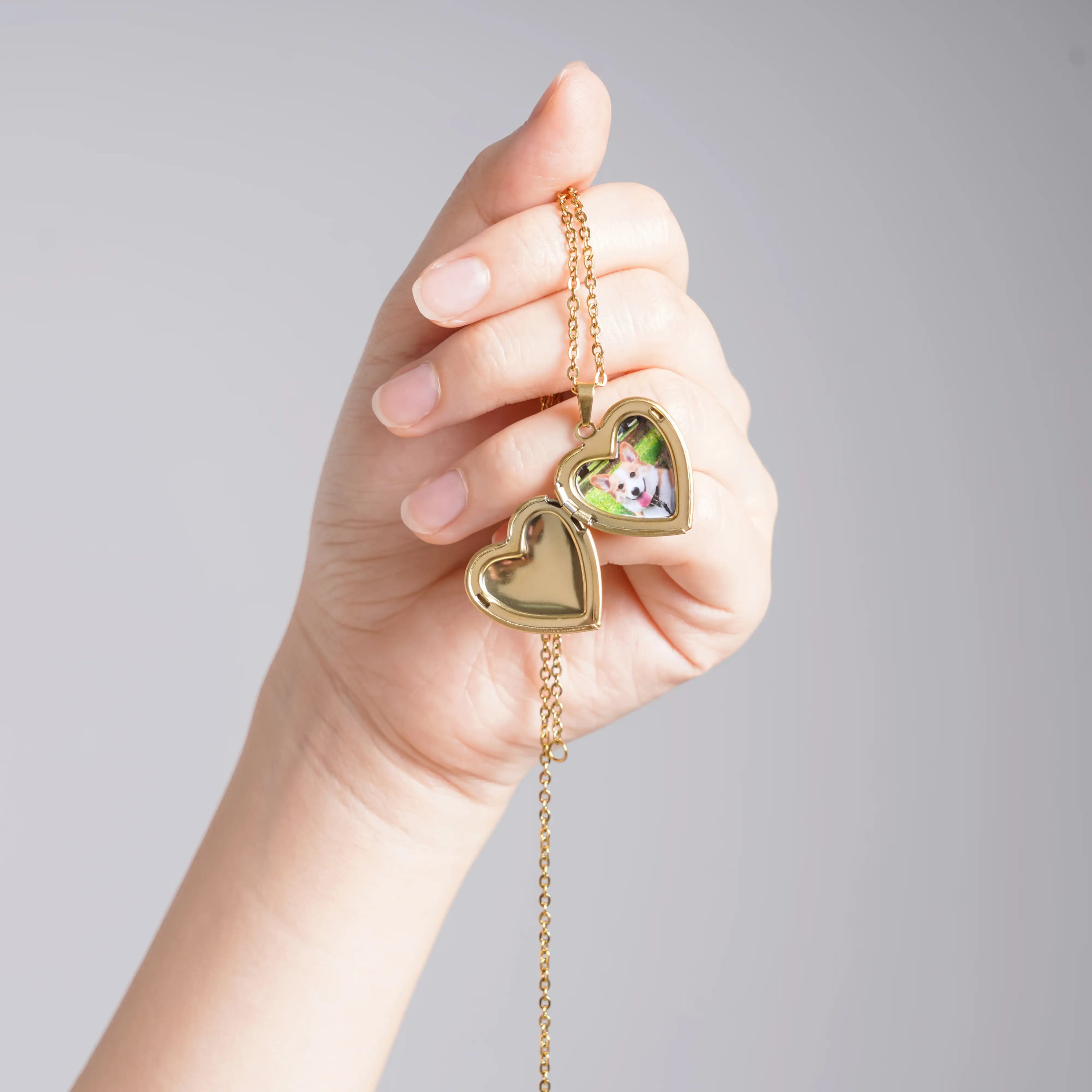 Custom Pet Portrait Locket Heart Necklace