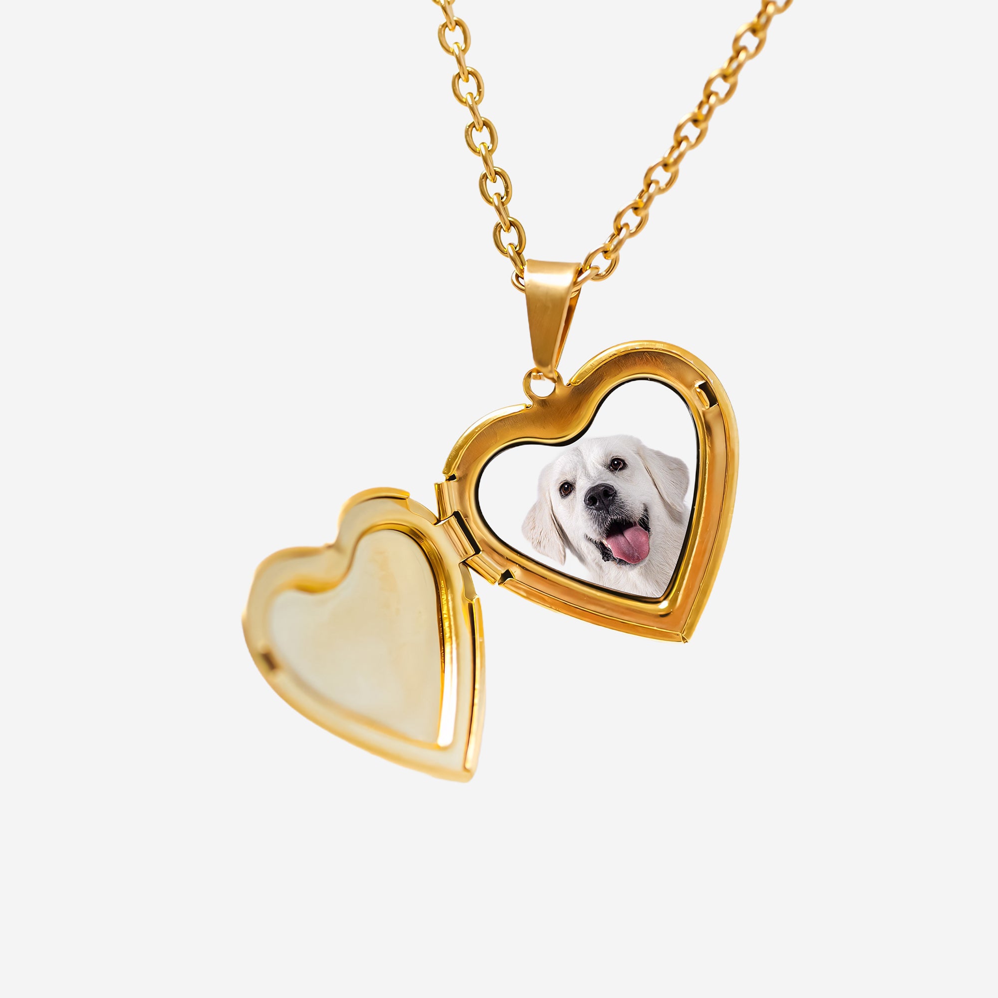 Custom Pet Portrait Locket Heart Necklace