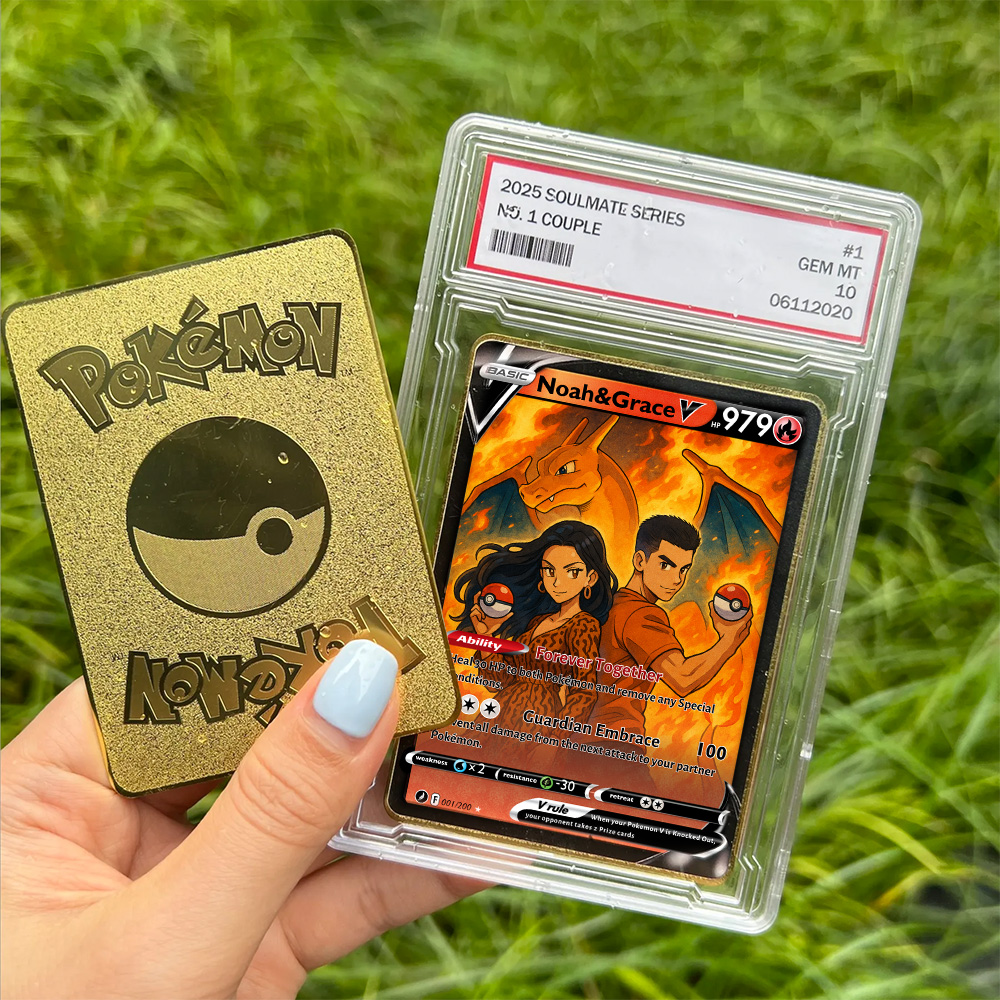 Custom Anime PokeLove 8 Types V Card For Couples Pokecard with Poke Character