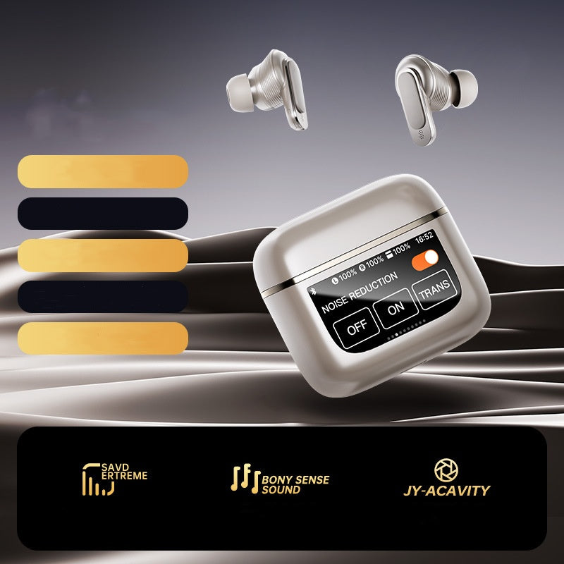 💥2024 New🎧 Noise-canceling Bluetooth headphones with smart touchscreen display