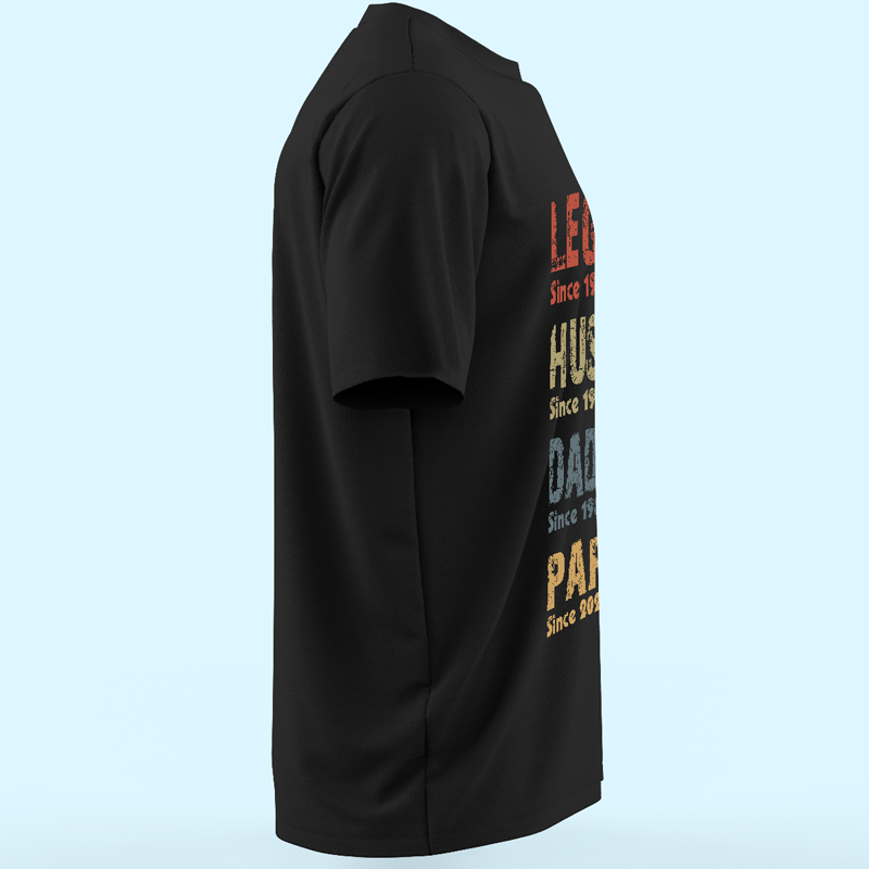 Legend, Husband, Dad And Papa Since - Family Custom Unisex T-shirt